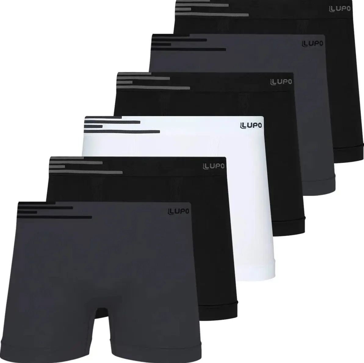 Kit 6 Cuecas Boxer Lupo Sem Costura Box Microfibra Original
