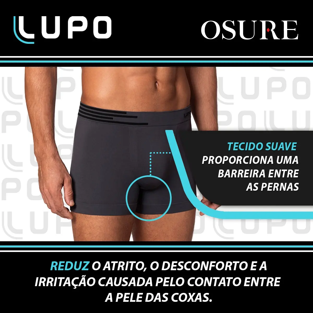 Kit 6 Cuecas Boxer Lupo Sem Costura Box Microfibra Original - Imagem 4